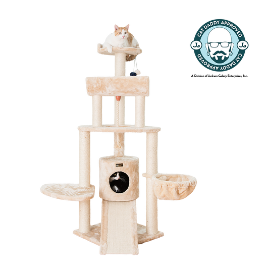 Classic Faux Fur Cat Tree, Beige by Armarkat