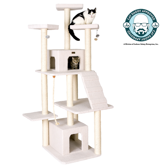 82-inch Faux Fleece Cat Tree, Ivory by Armarkat