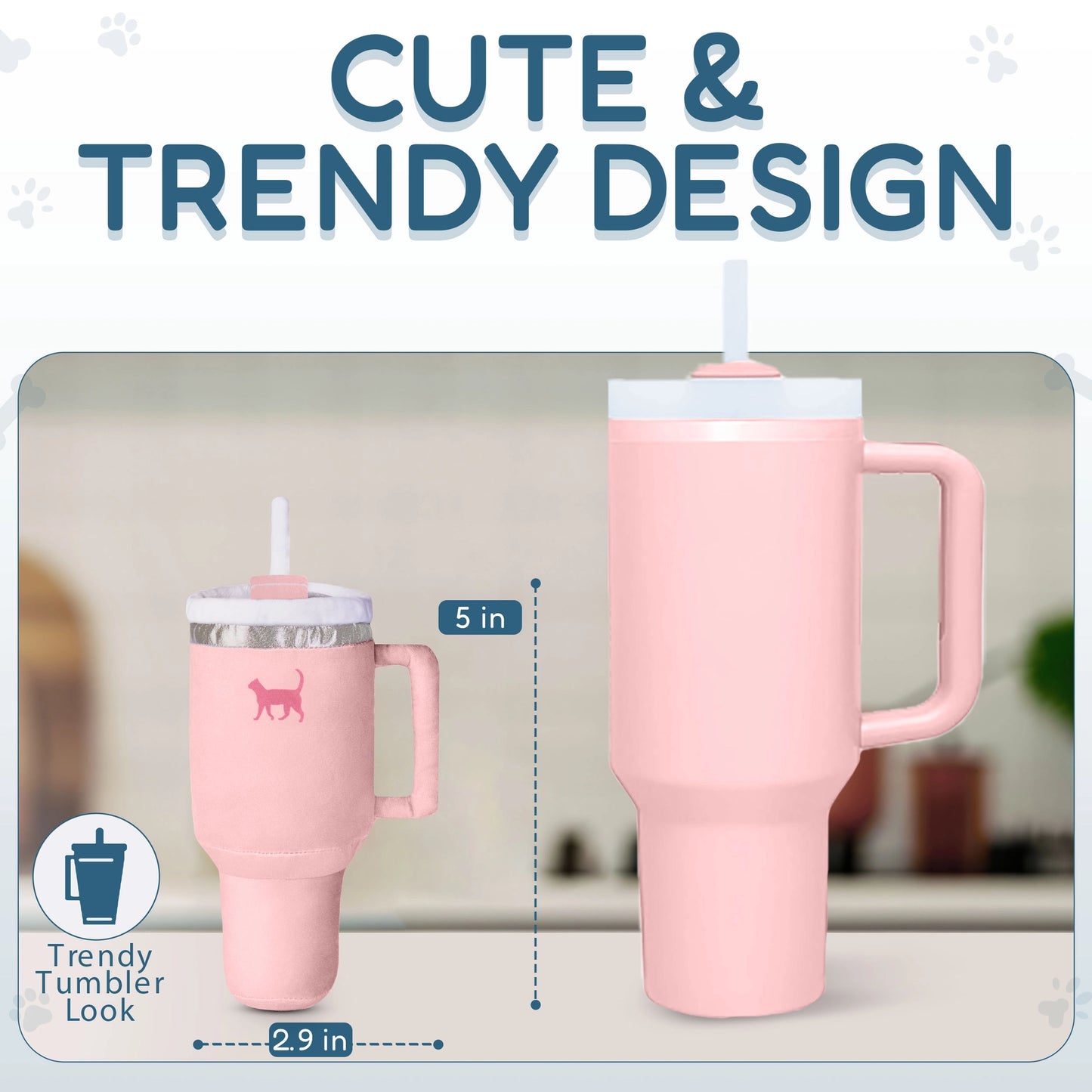 Kitty Cup Cat Tumbler Toy with Catnip & Crinkle Paper by PUPROAR