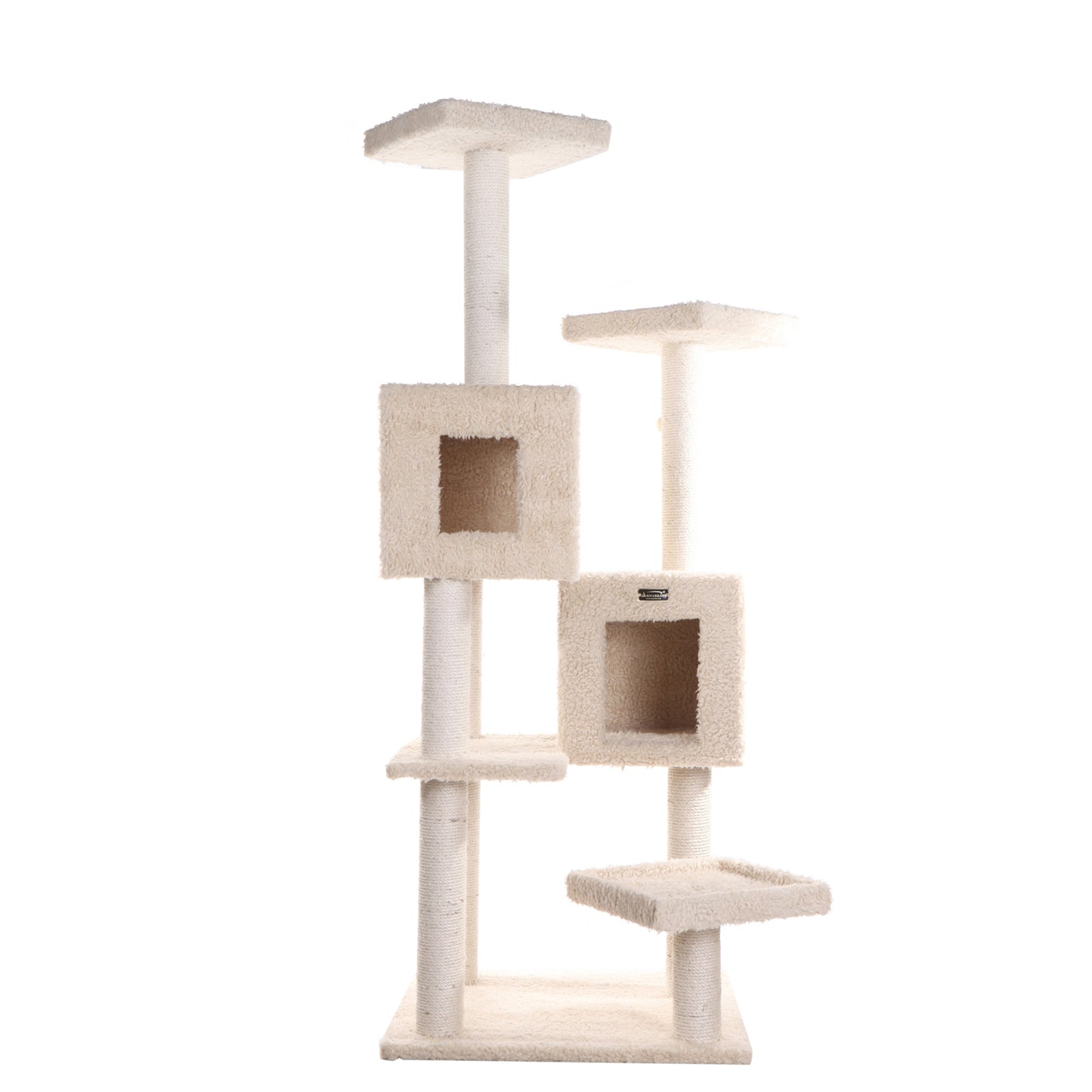 67-inch Ultra-Thick Faux Fur Cat Tree, Beige by Armarkat