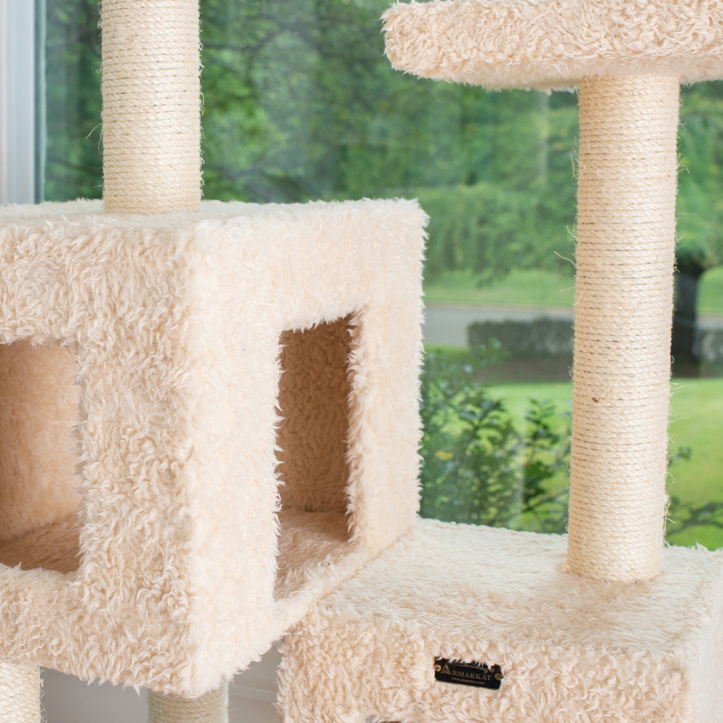 67-inch Ultra-Thick Faux Fur Cat Tree, Beige by Armarkat