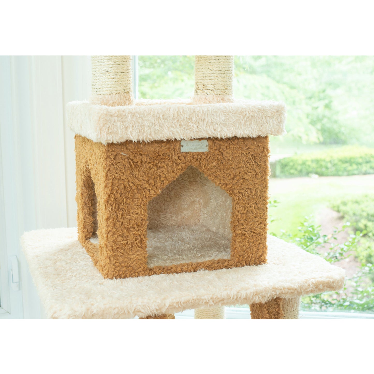 Premium 84" Ultra-Thick Faux Fur Cat Tree, Beige by Armarkat