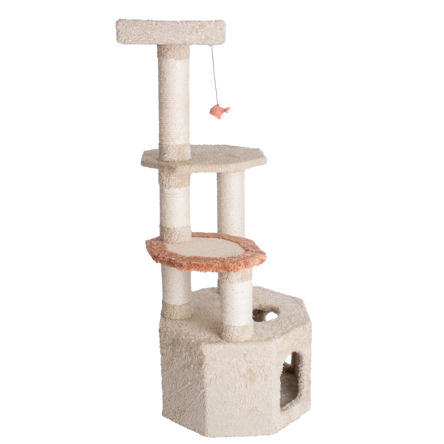 Premium 57" Soft Heavy-Carpet Cat Tree, Khaki by Armarkat
