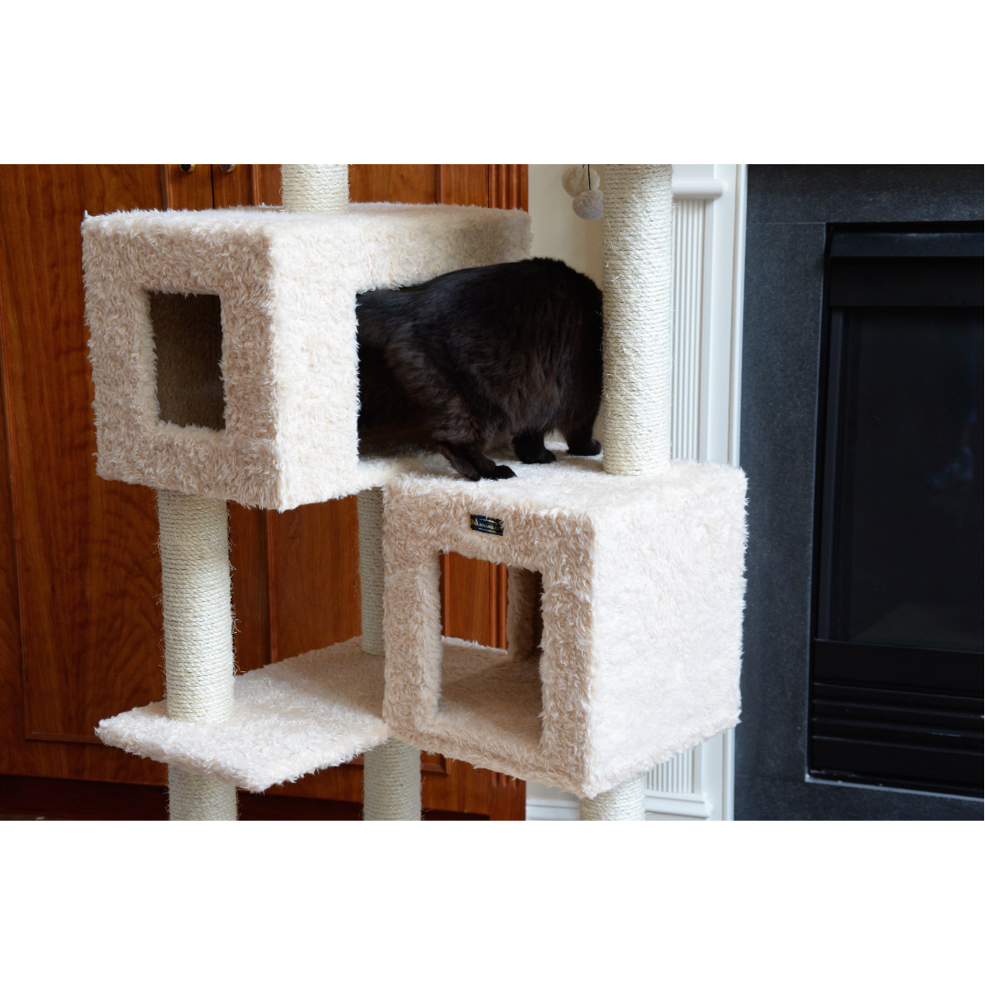 67-inch Ultra-Thick Faux Fur Cat Tree, Beige by Armarkat