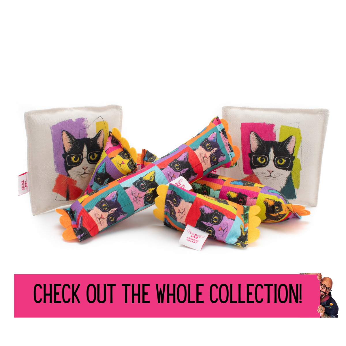 Cat Nerd Pop Art Shaker - Limited Edition Toy Collection by Jackson Galaxy