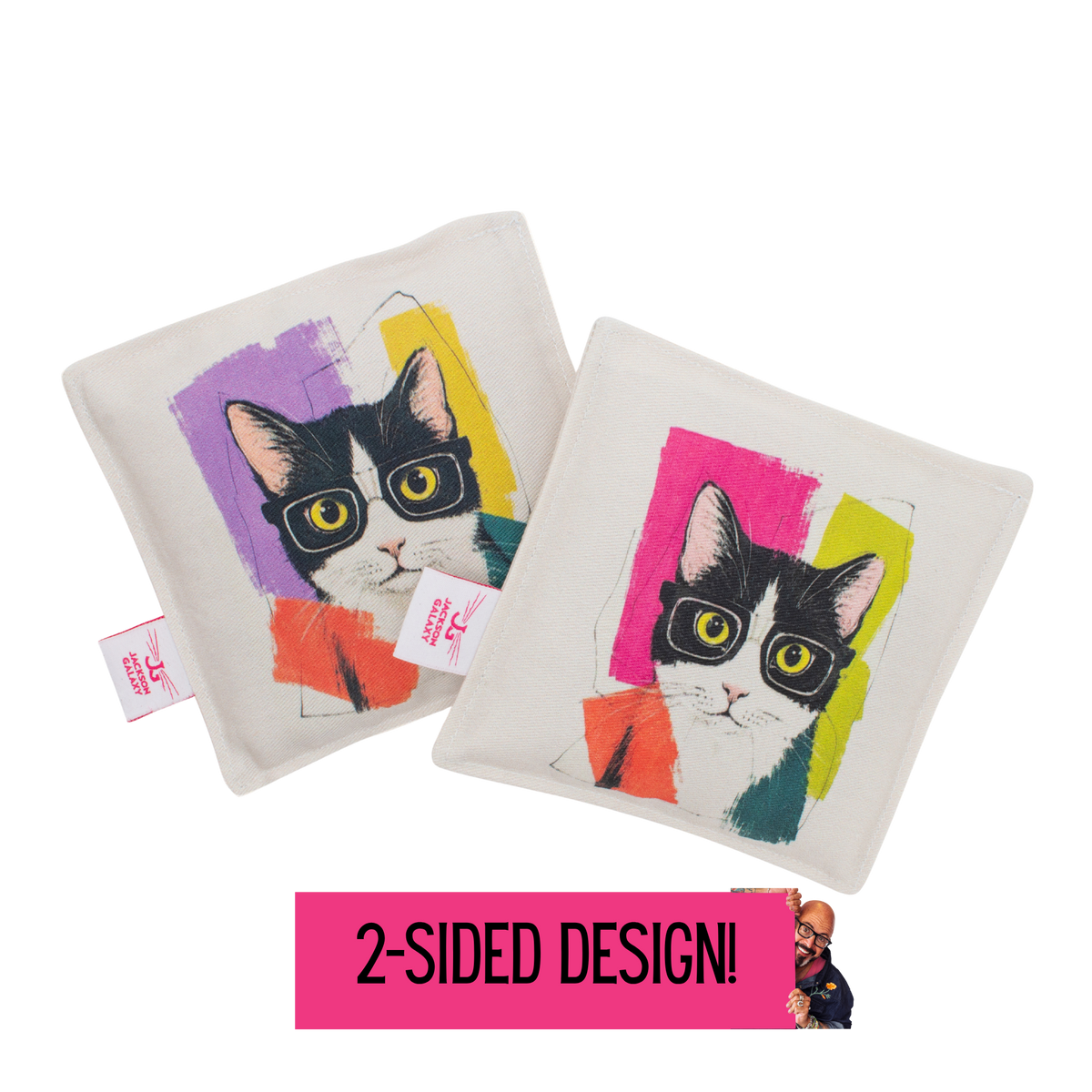 Cat Nerd Pop Art Crinkle Square - Limited Edition Toy Collection by Jackson Galaxy