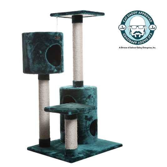 43-inch Faux Fur Cat Tree, Dark Green by Armarkat