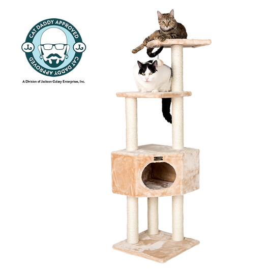 52-Inch 3 Tier Real Wood Cat Tree, Beige by Armarkat