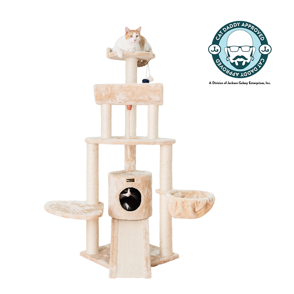 Classic Faux Fur Cat Tree, Beige by Armarkat