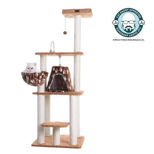 64-inch Ultra-Thick Faux Fur Cat Tree, Chocolate by Armarkat