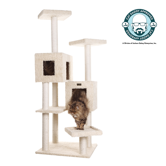 67-inch Ultra-Thick Faux Fur Cat Tree, Beige by Armarkat