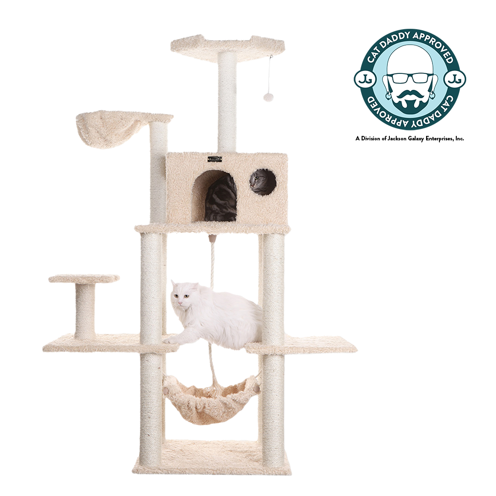 69-Inch Multi-Level Real Wood Cat Tree Hammock Bed, Climbing Center for Cats and Kittens by Armarkat