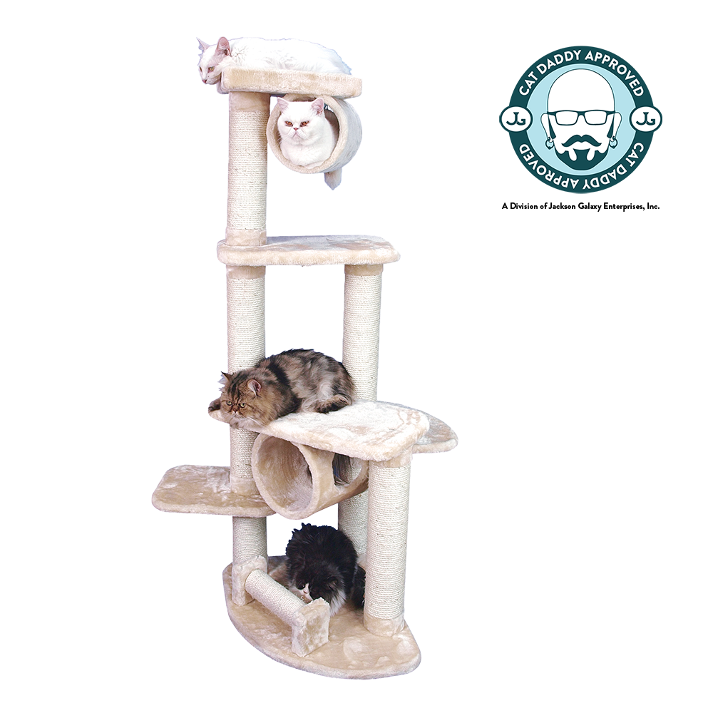 74-inch Faux Fur Cat Tree, Beige by Armarkat