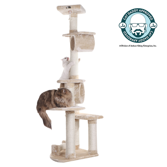 74-inch Faux Fur Cat Tree, Beige by Armarkat