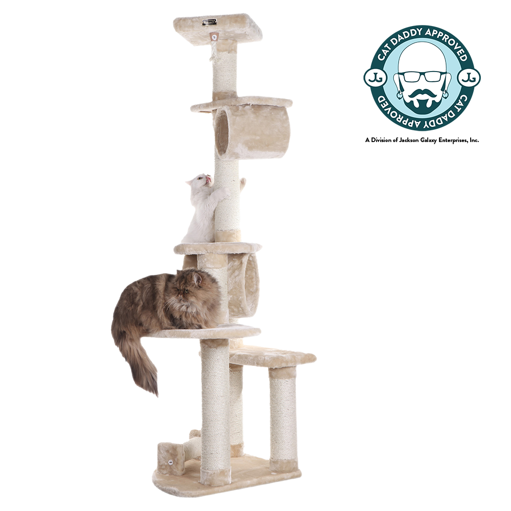 74-inch Faux Fur Cat Tree, Beige by Armarkat