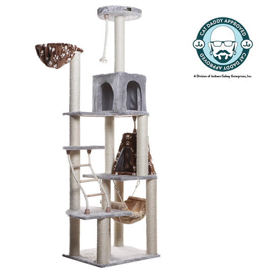78-inch Faux Fur Cat Tree, Silver Gray by Armarkat