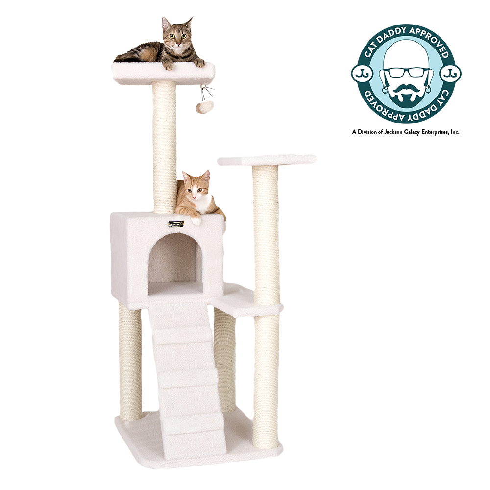 Classic 53-Inch Faux Fleece Cat Tree, Ivory by Armarkat