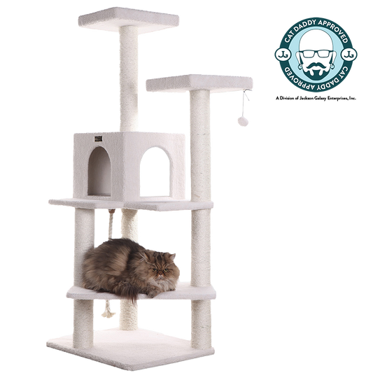 Classic 57-inch Faux Fleece Cat Tree, Ivory by Armarkat