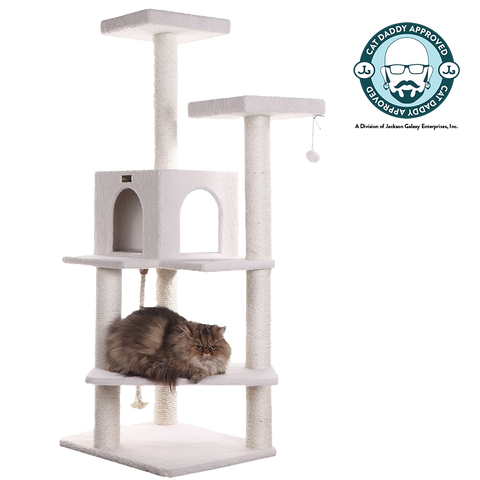 Classic 57-inch Faux Fleece Cat Tree, Ivory by Armarkat