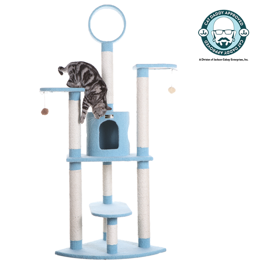 66-inch Faux Fleece Cat Tree, Sky Blue by Armarkat