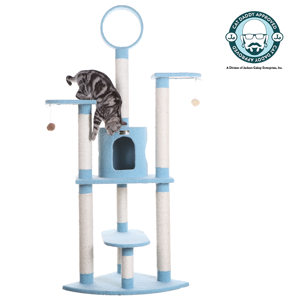 66-inch Faux Fleece Cat Tree, Sky Blue by Armarkat