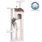 68-inch Faux Fleece Cat Tree, Ivory with House by Armarkat