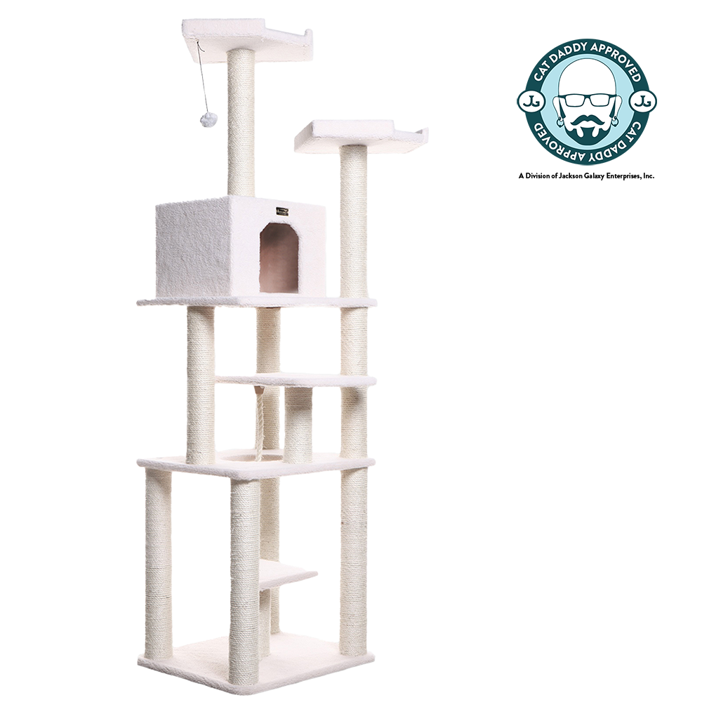 Classic 78-Inch Faux Fleece Cat Tree, Ivory by Armarkat