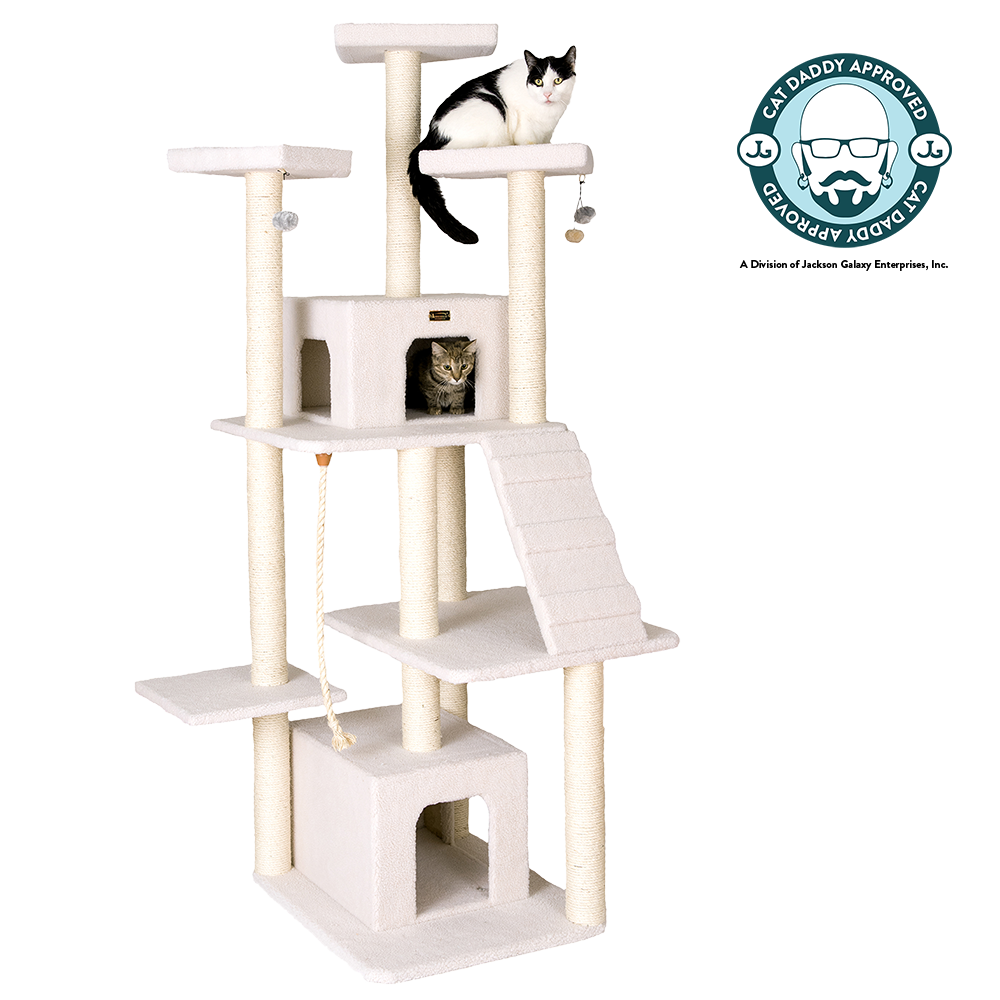 82-inch Faux Fleece Cat Tree, Ivory by Armarkat
