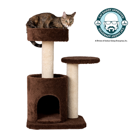 Premium Fiber Carpet Kitten Tree, Coffee Brown by Armarkat