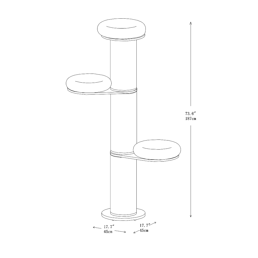 Oliver 74" Wall Anchored Cat Tree by Agile