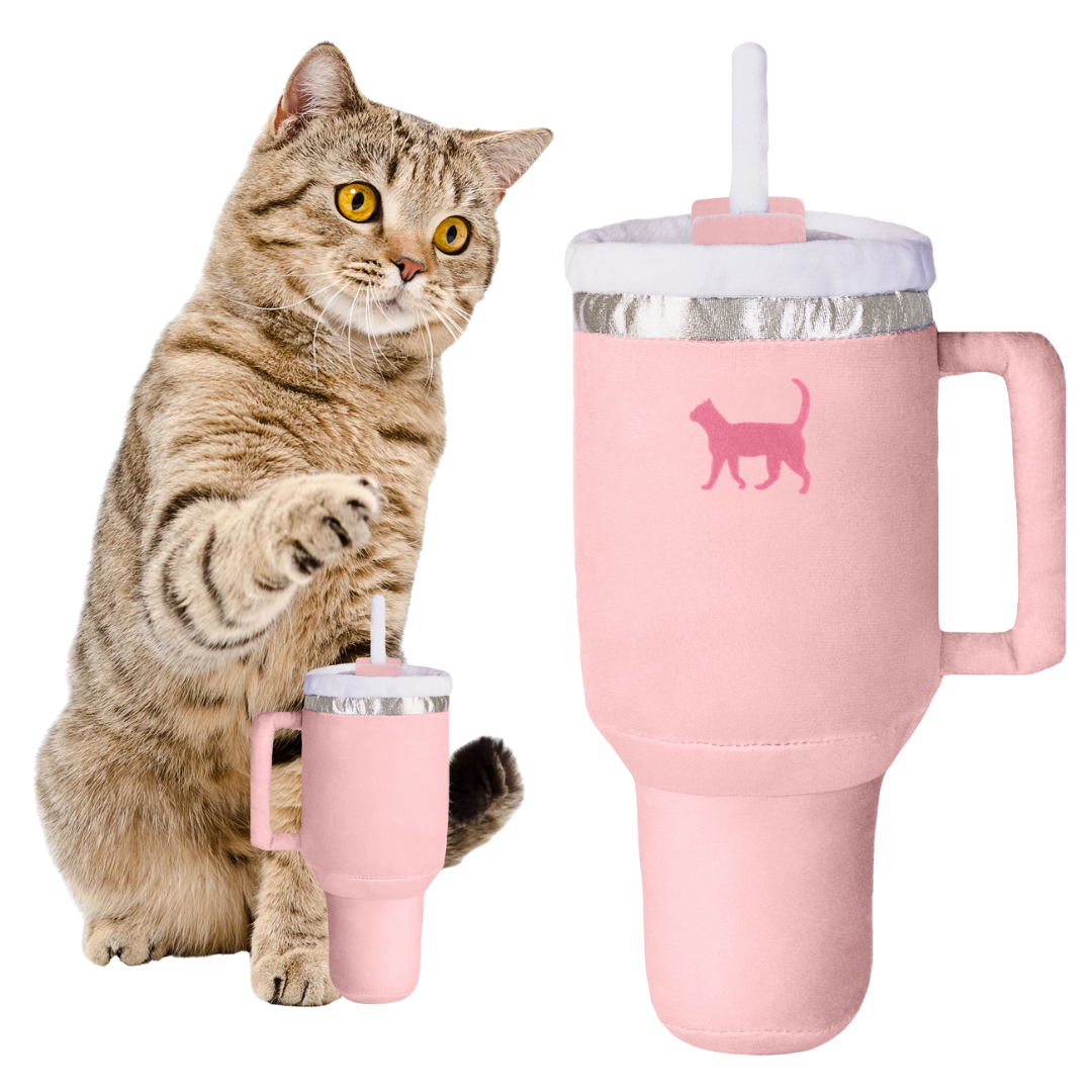 Kitty Cup Cat Tumbler Toy with Catnip & Crinkle Paper by PUPROAR