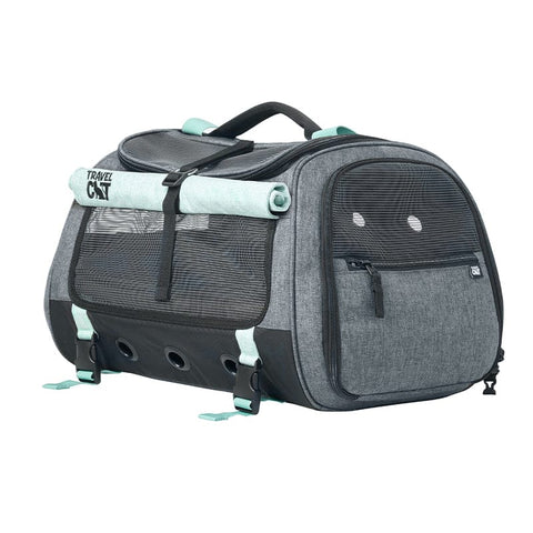Transpurrter Ultimate Calming Convertible Cat Carrier in Heather Grey and Teal