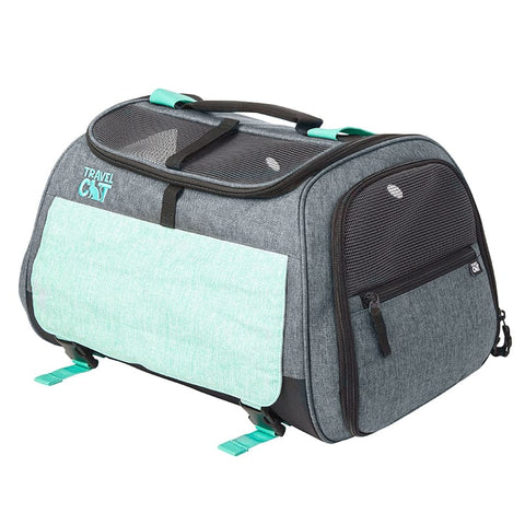 Transpurrter Ultimate Calming Convertible Cat Carrier in Heather Grey and Teal