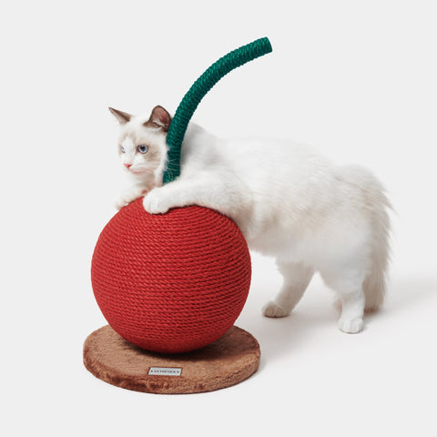 Cherry Cat Scratching Ball by Vetreska