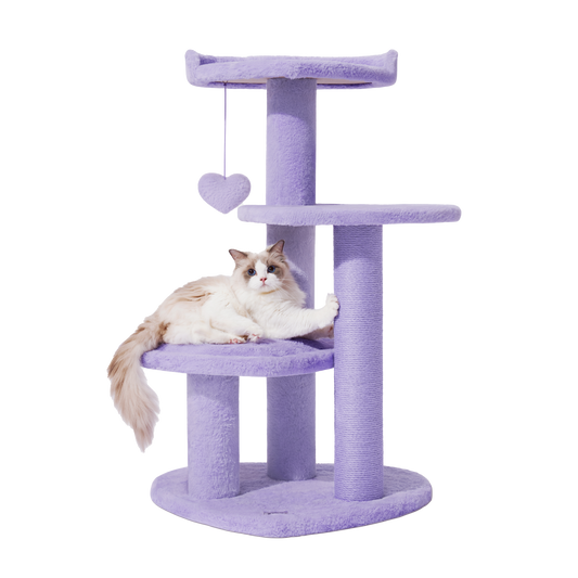 Heartpurrple Cat Climber Tree (Four Platforms) by Vetreska