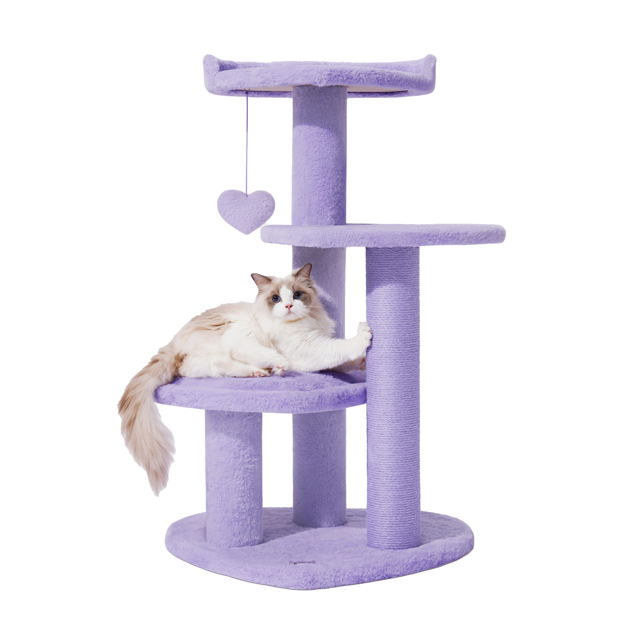 Heartpurrple Cat Climber Tree (Four Platforms) by Vetreska