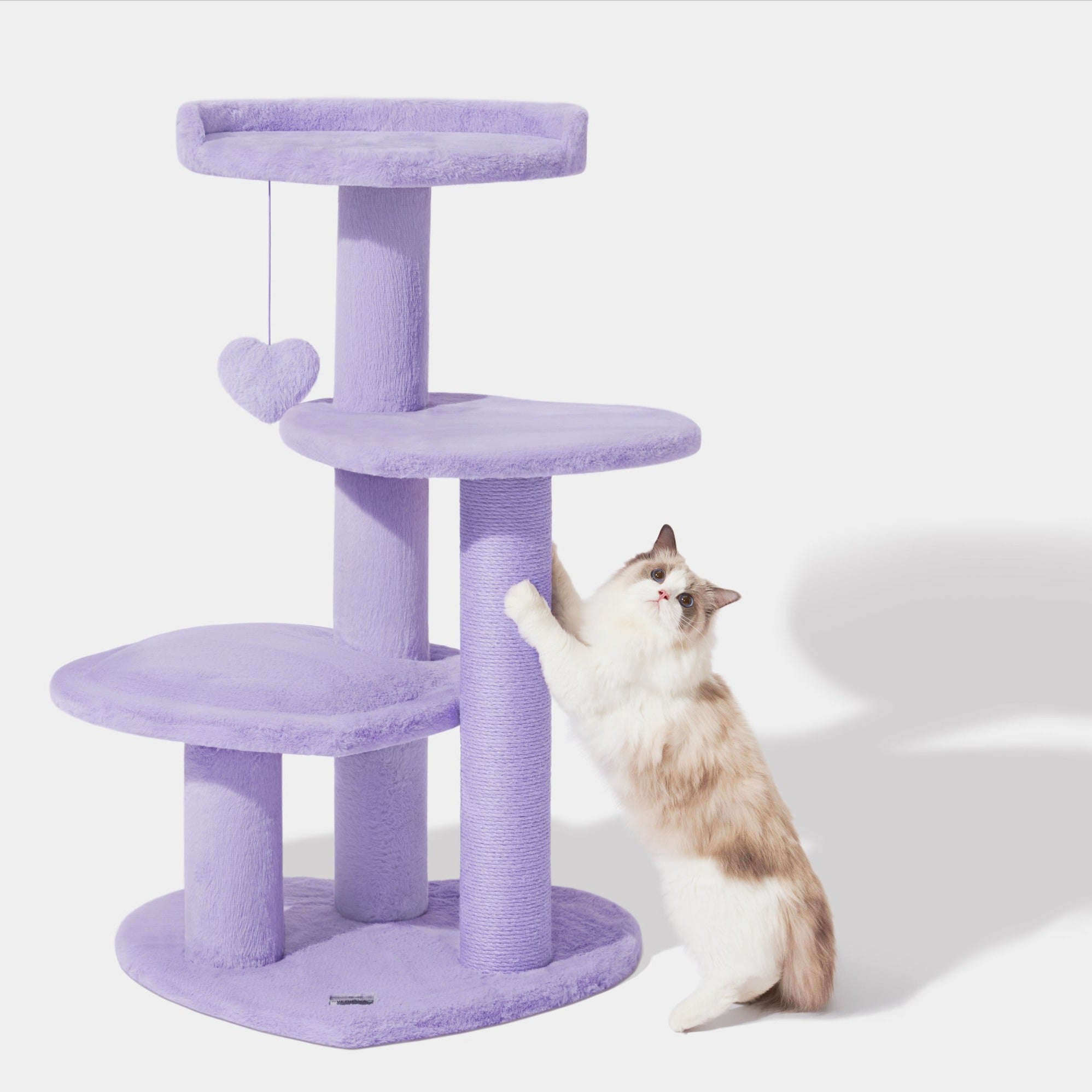 Heartpurrple Cat Climber Tree (Four Platforms) by Vetreska