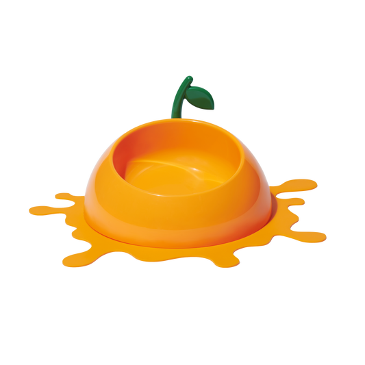 Juicy Tangerine Pet Bowl, Spoon & Mat Set by Vetreska