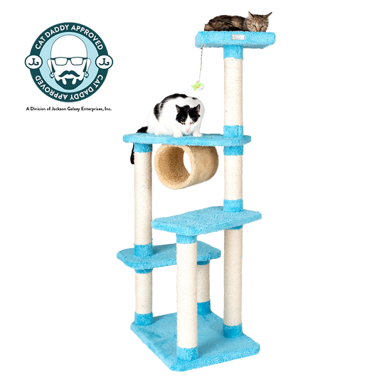 61-inch Ultra-Soft Faux Fleece Cat Tree, Sky Blue by Armarkat