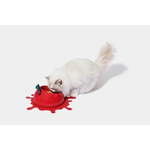Juicy Cherry Pet Bowl Spoon Mat Set by Vetreska