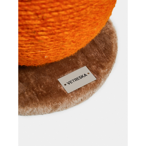 Tangerine Cat Scratching Ball by Vetreska