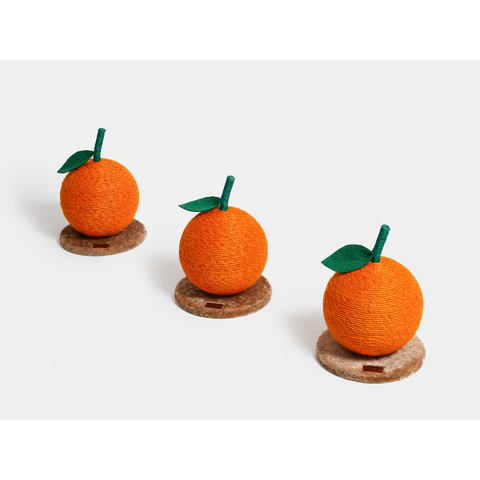 Tangerine Cat Scratching Ball by Vetreska