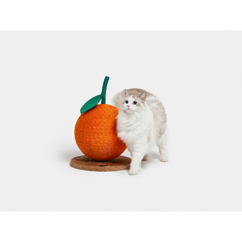 Tangerine Cat Scratching Ball by Vetreska