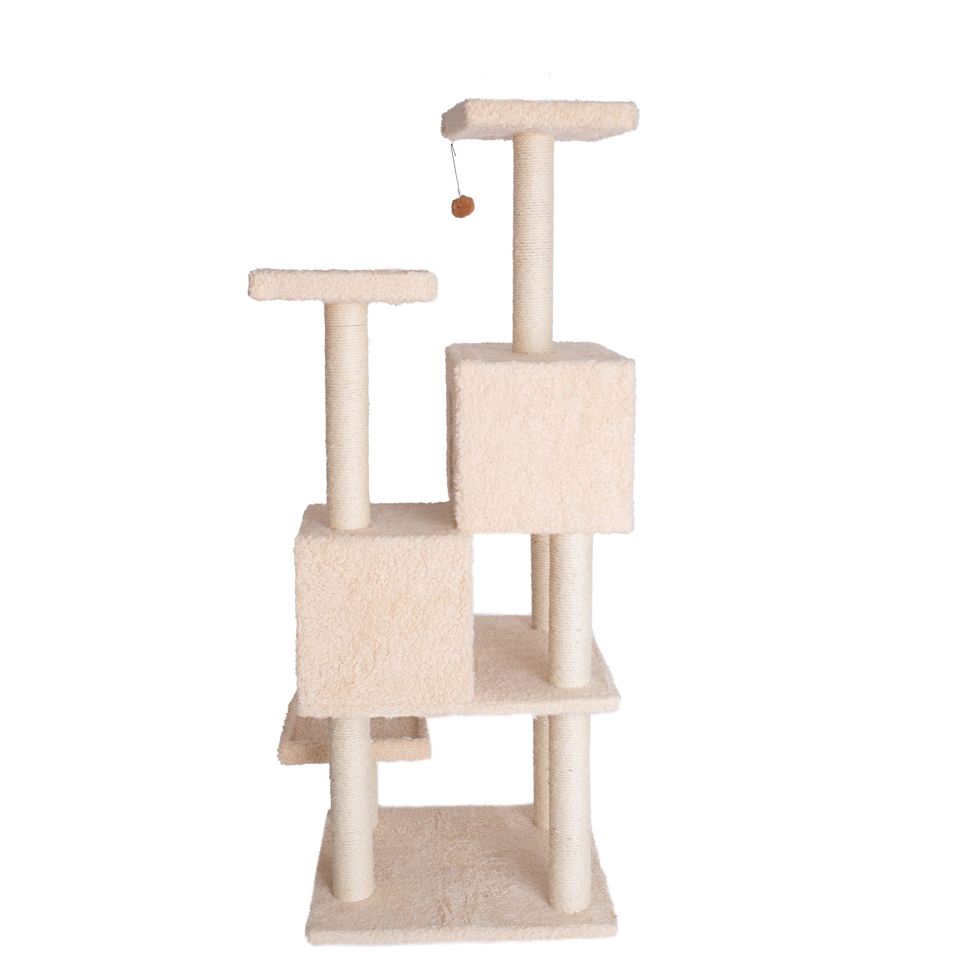 67-inch Ultra-Thick Faux Fur Cat Tree, Beige by Armarkat