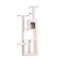 68-inch Faux Fleece Cat Tree, Ivory with House by Armarkat