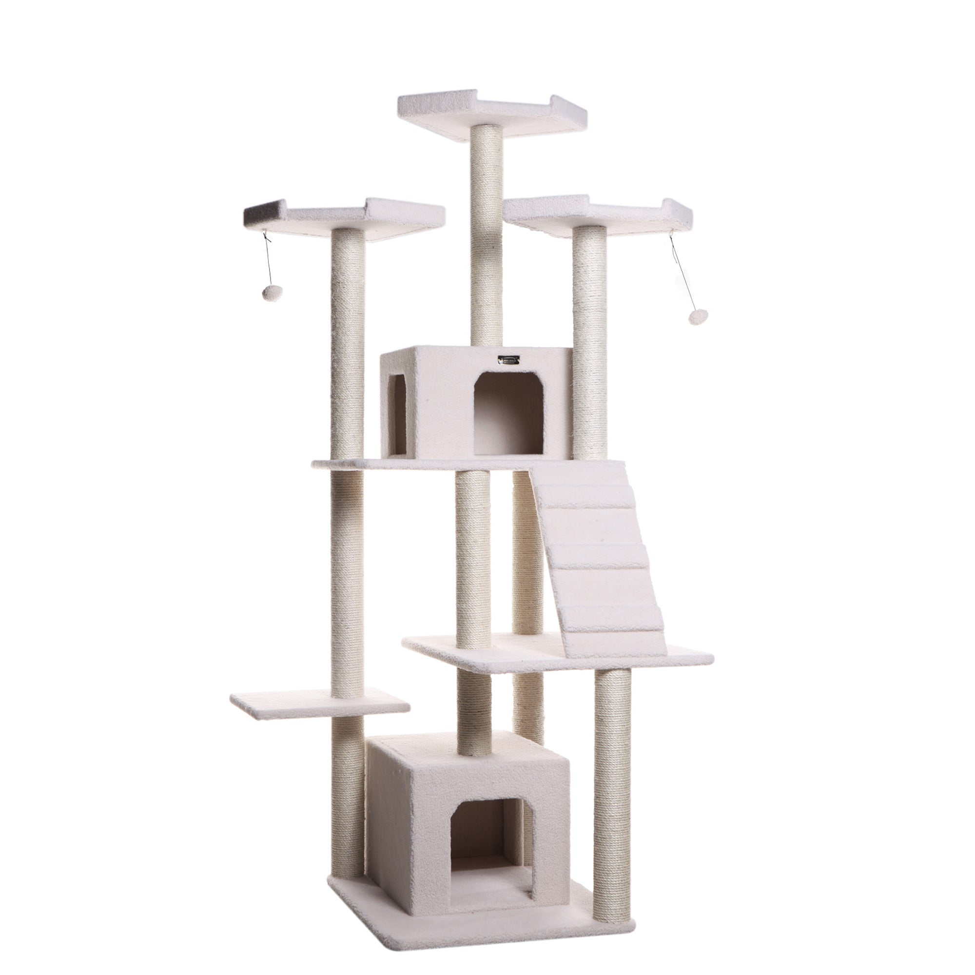 82-inch Faux Fleece Cat Tree, Ivory by Armarkat