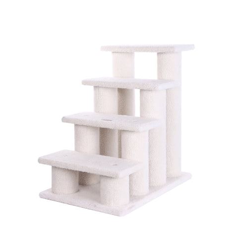 Classic Faux Fleece Pet Stairs (4 Steps), Ivory by Armarkat