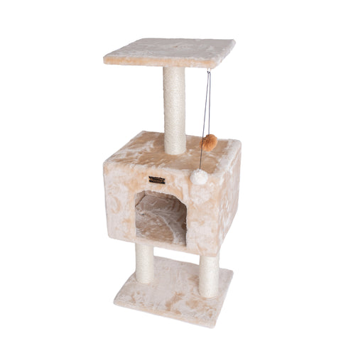 Classic 42-inch Faux Fur Cat Tree, Beige by Armarkat