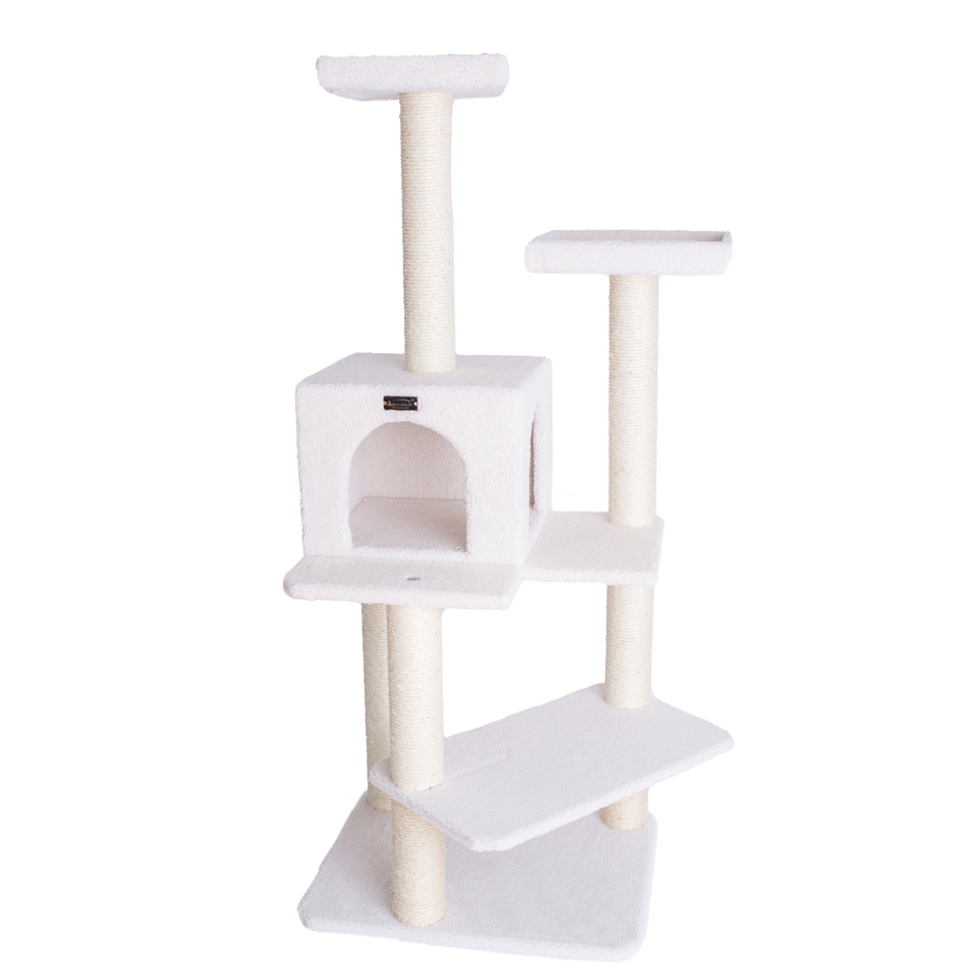 Classic 57-inch Faux Fleece Cat Tree, Ivory by Armarkat