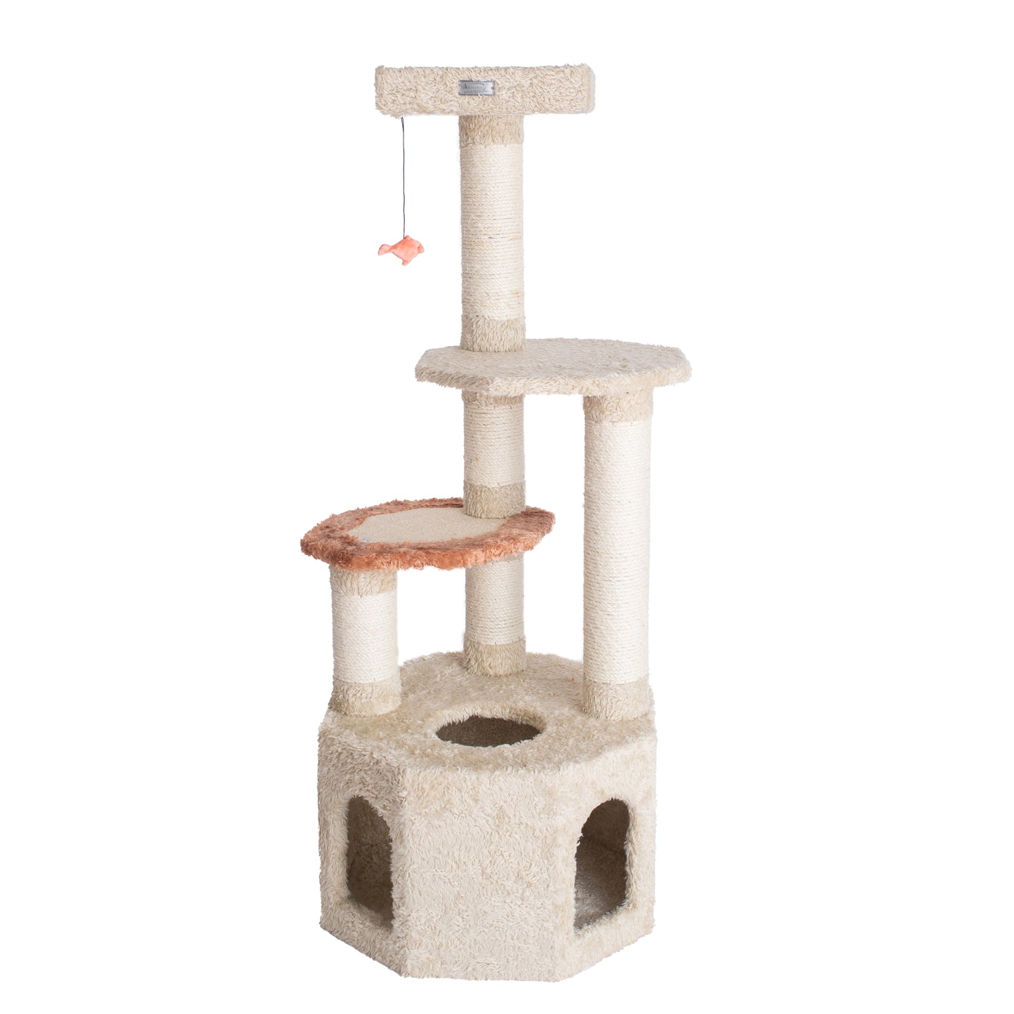 Premium 57" Soft Heavy-Carpet Cat Tree, Khaki by Armarkat